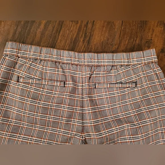 Lands End | Plaid Pull-on Trouser Pant Mid Rise Slim Leg Size 14 - Picture 3 of 7